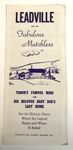 1940s Leadville Colorado Tabors Matchless Mine Advertising Travel Brochure &amp; Map - £13.93 GBP