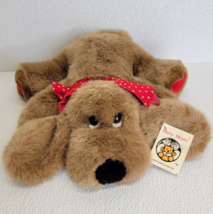 Mary Meyer Vintage Brown Puppy Dog Plush Red Hearts Bow Lovesick Lukie w/ Tag - $23.16