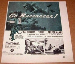 1957 Print Ad Buccaneer 25 HP Outboard Motors Gale Products Galesburg,IL - £8.35 GBP