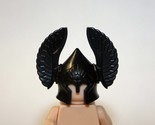 Minifigure Winged Knight Helmet Black D Custom Toy - $2.10