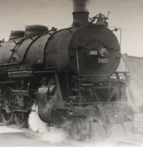 Illinois Central Railroad IC #2401 4-8-2 Locomotive Train B&amp;W Photo Independence - £9.72 GBP