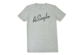 American Eagle Mens Heather Gray Script Logo Graphic Tee T-Shirt, S Small 3575-4 - £14.29 GBP