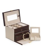 International  Ivory &amp; Brown Leather 4 Level Jewelry Box - £147.43 GBP