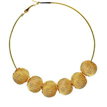 Basketball Wives Inspired Mesh Beads Balls Large Hoop Earrings 3.5&quot; - £9.71 GBP