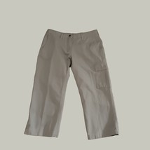 Mountain Womens Capri Pants Khakis 10 Tan Cargo Flap Pockets - $18.54
