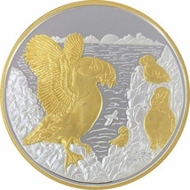 Alaska Mint Puffin Medallion Silver Gold Medallion Proof 1 Oz. - £116.76 GBP