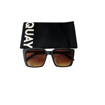 Quay Australia Front Cover Sunglasses Matte Black Brown Yellow Polarized... - $73.26