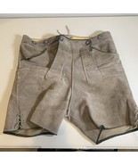Vintage Hubertus Lederhosen Suede Shorts 74 West Germany Bavarian Costume - $82.30 CAD