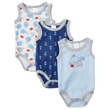 Baby Boy Rompers, Little Beginnings 3 pack whale rompers (3 -6 months) - £6.96 GBP