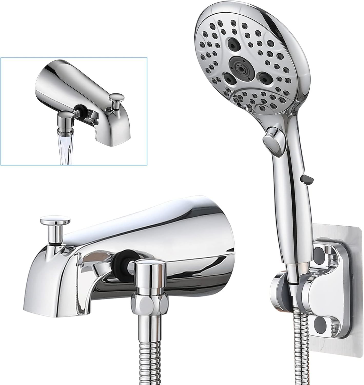 Proox All Metal Tub Spout With Diverter, 6 Settings Hand Held Shower Wit... - $75.99