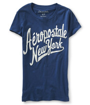 Aeropostale Graphic Women&#39;s Tee New York XS T-Shirt Navy - £3.86 GBP