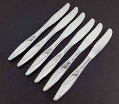 Oneida Ltd HIGHLAND ROSE 6 Modern Hollow Dinner Knives 8-1/2&quot; Stainless Flatware - £6.22 GBP