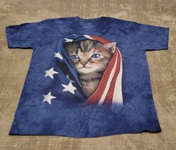 4th Of July Mens Patriotic Blue Tie Dyed Shirt Cat XL - £4.36 GBP
