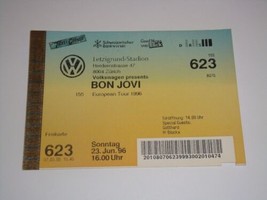 BON JOVI UNUSED CONCERT GIG 1996 TOUR TICKETS Jon EUROPEAN TOUR - £7.82 GBP