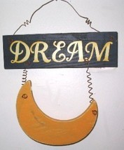 Weathered Wooden Dream with Moon Wall Decor Sign - £5.09 GBP
