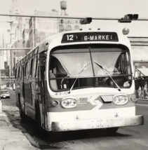 1970s SEPTA Bus #4370 Route 12 Market Street B&amp;W Photograph Philadelphia PA - £7.56 GBP