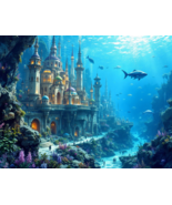 An Intricate Underwater Castle City Teeming with Marine Life Print 18 x ... - €23,15 EUR