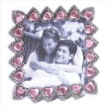 Pewter Frame with Pink Hearts - £4.75 GBP
