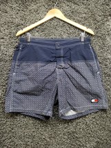 Tommy Hilfiger Swim Trunks Adult Large Blue Check Star Spotted Spellout ... - $15.56