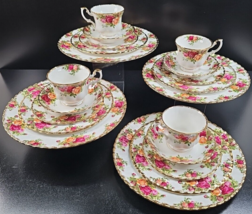(4) Royal Albert Old Country Roses 5 Pc Place Setting Vintage Floral Eng... - £281.32 GBP