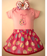 Easter Pink Bodysuit, Easter Egg Skirt &amp; Headband - Size 12-18 months - $30.12 CAD