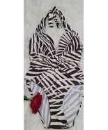 Tommy Bahama Women&#39;s Brown White Zebra One Piece Bathing Suit SZ 8 Wrap ... - $87.26 CAD