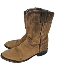 Justin Carbide Western Work Boots Soft Toe Brown Mens Size 8.5 Made In Usa - £35.57 GBP