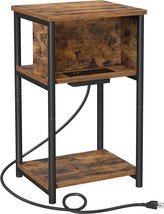 Plug-In Series, Rustic Brown And Black Ulet373B01, Vasagle Side Table With - £41.67 GBP