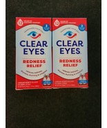 2 Clear Eyes Redness Relief Eye Drops - Soothes &amp; Moisturizes, 1 fl oz (... - £12.22 GBP