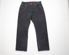 Vtg Y2K 2003 Tommy Hilfiger Mens 34x30 Distressed Relaxed Fit Denim Jeans Black - £55.48 GBP