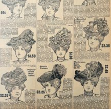 1901 Ladies Trimmed Hats Bonnets Reproduction Advertisement Sears Fashio... - $19.99