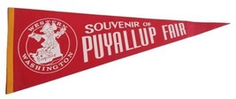 Vintage 1960&#39;s Puyallup Fair Large 29&quot; Red Stiff Felt Pennant Western Wa... - $469.48 MXN
