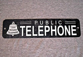 ZMKDLL Metal Sign Telephone Public Pay Coin Vintage Phone Booth Prop Rotary 16&quot;X - £12.23 GBP
