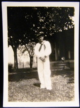 1920s World War I Sailor Posing Photo Snapshot - $2.48