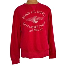 Denim &amp; Supply Ralph Lauren Sweatshirt Mens Large Red Winged Wheel Crewneck - £39.97 GBP