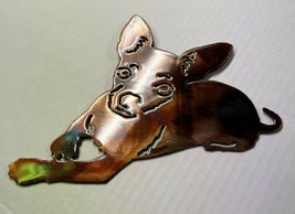 Chihuahua Dog - Metal Wall Art - Copper and Bronzed Plated  7&quot; x 6 3/4&quot; - £19.06 GBP