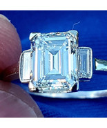 Diamond Emerald cut Platinum Deco Engagement Ring 1.32 carat Vintage Sol... - $22,004.77 CAD