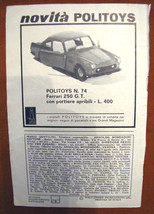 Vintage Politoys N 74 Ferrari 250 GT Car Toy Car Advertising-
show original t... - £5.45 GBP