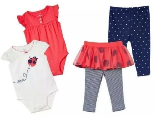 Carter's ~ 3 Months ~ Four (4) Piece ~ Ladybug~ 2-Body Suits ~ 2-Pant Sets Item image 6