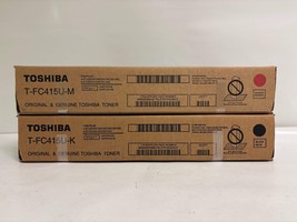 2 New OEM Toshiba E Studio 2515AC,3015AC Magenta &amp; Black Toners T-fC415U - $158.00