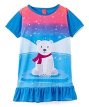Snooz Girl&#39;s Lightweight Polyester Polar Bear Winter Themed Nightgown, Gown - $9.74