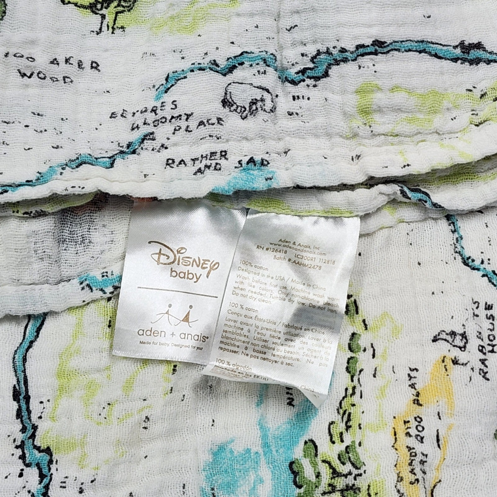 Aden + Anais Disney Baby Winnie the Pooh Muslin Swaddle Blanket 100 Acre Wood Item image 5