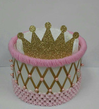 Pink and Gold Princess Baby Shower 1 Tier Diaper Cake - £22.13 GBP