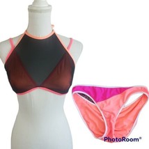 Collections By Catalina Juniors Bikini Set Cantaloupe Lined Mesh Overlay 11/13 - £20.77 GBP