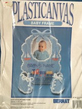 1990 Bernat Plasticanvas Baby Boy&#39;s Picture Frame  - £13.98 GBP