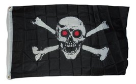 quarks Jolly Roger Pirate Flag Glowing Eyes 3 X 5 3x5 New Skull and Cross Bones - £3.90 GBP