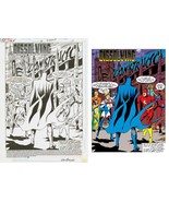 Original Art Splash Page Justice League Europe ~ Batman Power Girl Flash... - $814.66 CAD