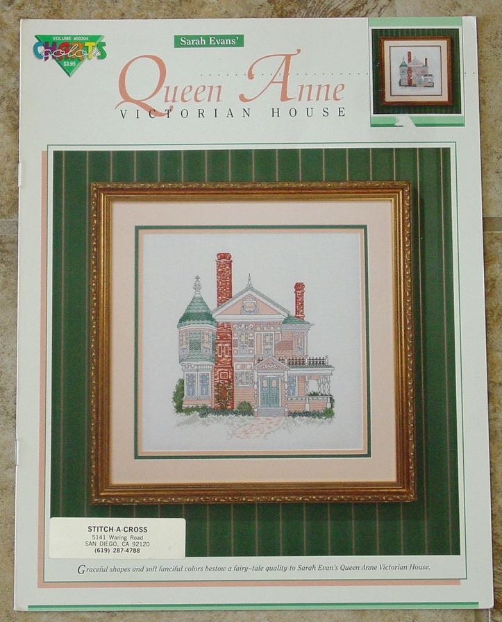 Primary image for Vintage Pattern: Counted Cross Stitch QUEEN ANNE VICTORIAN HOUSE Home