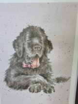 Newfoundland Puppy Print of Watercolor by Hannah Dale Matted 8 x 10 Inch - £11.87 GBP