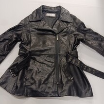 Jones New York Women's Black Genuine Leather Full Zip Coat Jacket Size XL image 12